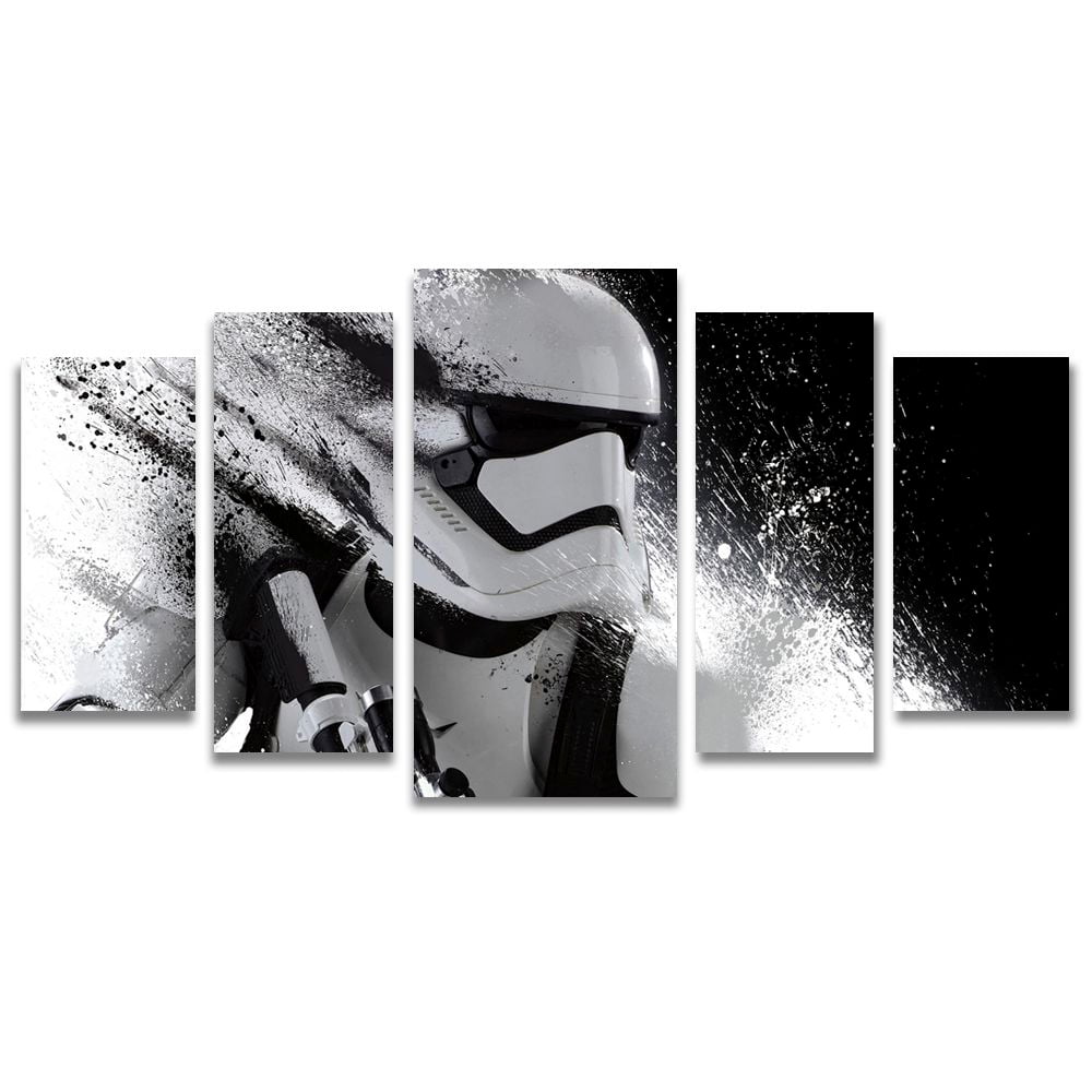 Tela Canvas para Sala, Escritório e Quarto 5 Peças Storm Trooper - Star Wars