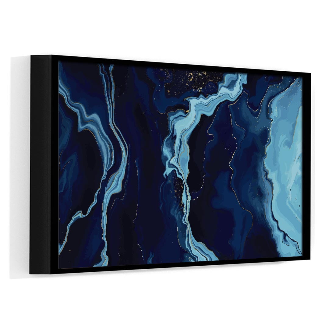 Quadro Decorativo para Sala de Estar Abstrato Mar Azul - Linha Prime