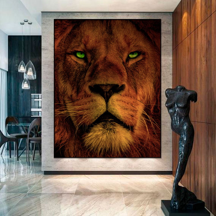 Tela Inteira Decorativa Leão I para Sala de Jantar - Mundo Animal