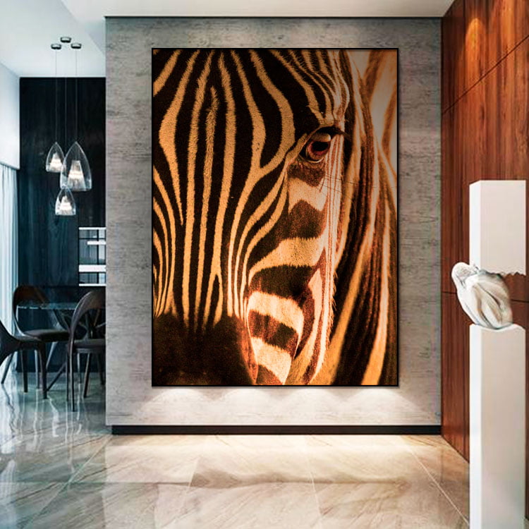 Tela Inteira Decorativa Zebra II para Sala de Jantar - Mundo Animal