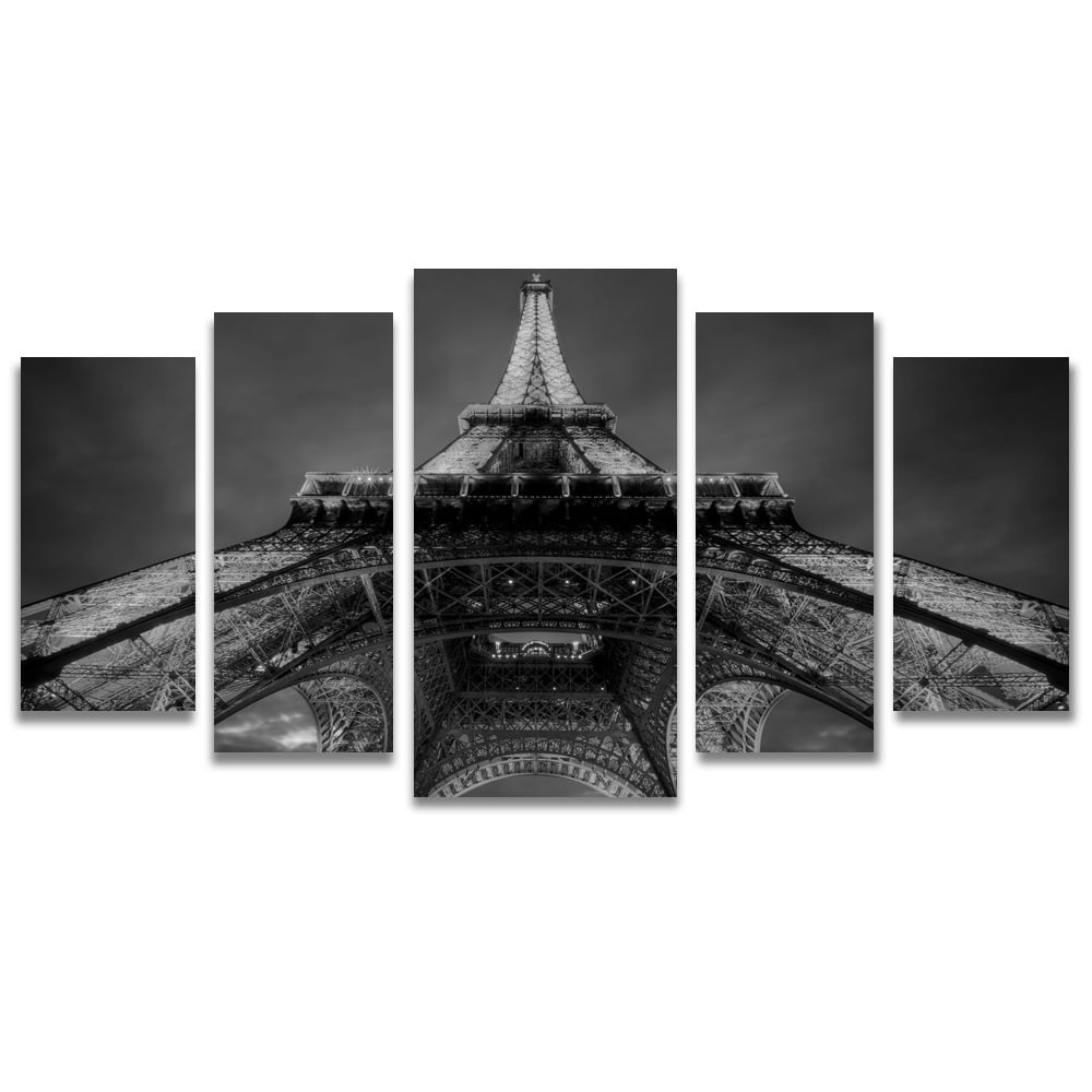 Tela Canvas para Sala 5 Peças Torre Eiffel Close - Corporativo