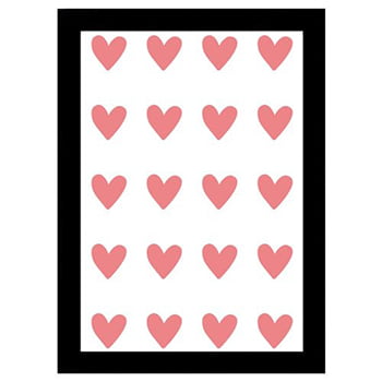 Kit Quadro Decorativo para Sala de Estar Love Black and Red 3 Peças - Corações - Namorados