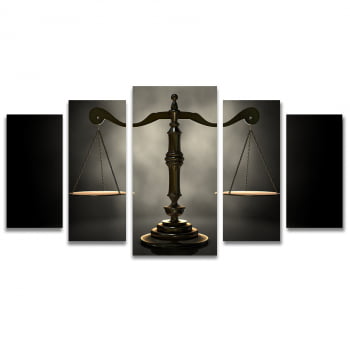 Quadro Canvas Balança da Justiça para Escritório Advocacia 5 Telas