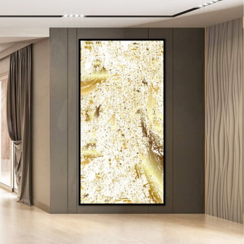 Tela em Canvas Abstrato Rutilo Dourado - Quadros Gigantes -  