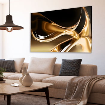 Quadro Decorativo Gota Dourada Abstrato - Linha Prime