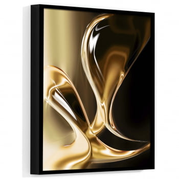 Quadro Decorativo Gota Dourada Abstrato - Linha Prime