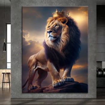 Quadro Decorativo para Sala Leão Jeová Jireh - Mundo Animal