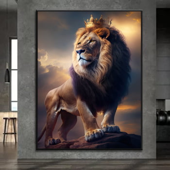 Quadro Decorativo para Sala Leão Jeová Jireh - Mundo Animal