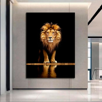 Quadro Decorativo para Sala Poder do Leão - Mundo Animal