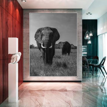 Tela Inteira Decorativa para Sala de Jantar Elefante II - Mundo Animal